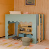 M31171LSHY,Babyletto Kids,Lido Wave Low Loft Twin Bed in Light Sage and Honey
