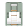 M31171LSHY,Babyletto Kids,Lido Wave Low Loft Twin Bed in Light Sage and Honey