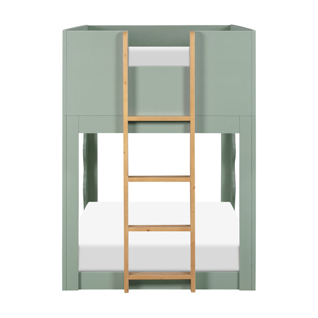 M31171LSHY,Babyletto Kids,Lido Wave Low Loft Twin Bed in Light Sage and Honey