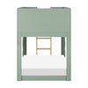 M31171LSHY,Babyletto Kids,Lido Wave Low Loft Twin Bed in Light Sage and Honey