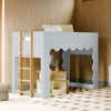 M31171PBHY,Babyletto Kids,Lido Wave Low Loft Twin Bed in Powder Blue and Honey