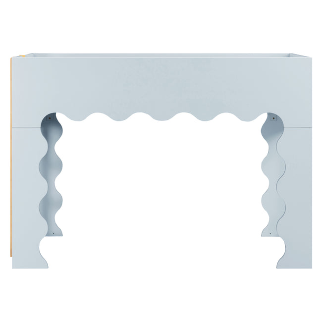 M31171PBHY,Babyletto Kids,Lido Wave Low Loft Twin Bed in Powder Blue and Honey