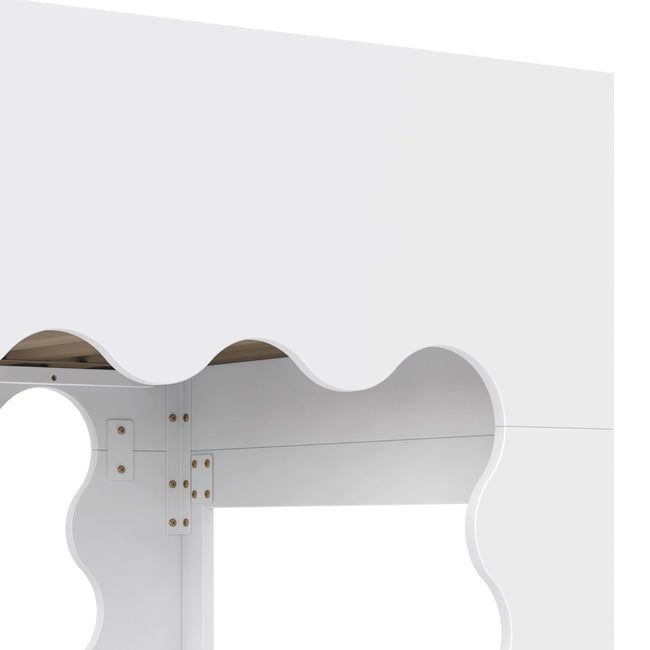 M31171WHY,Babyletto Kids,Lido Wave Low Loft Twin Bed in White and Honey