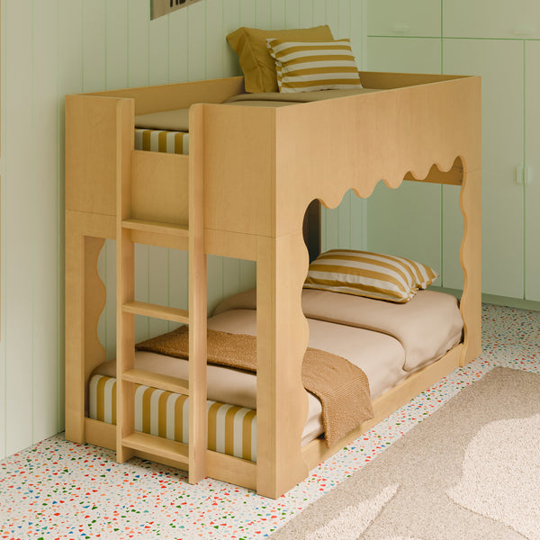 M31194HY,Babyletto Kids,Lido Wave Convertible Bunk Bed in Honey