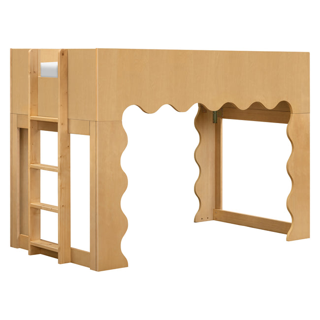 M31194HY,Babyletto Kids,Lido Wave Convertible Bunk Bed in Honey