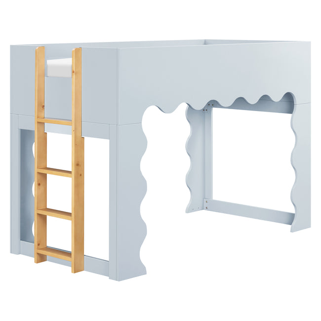 M31194PBHY,Babyletto Kids,Lido Wave Convertible Bunk Bed in Powder Blue and Honey