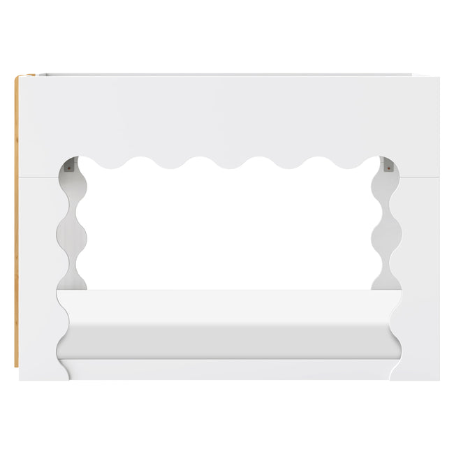M31194WHY,Babyletto Kids,Lido Wave Convertible Bunk Bed in White and Honey