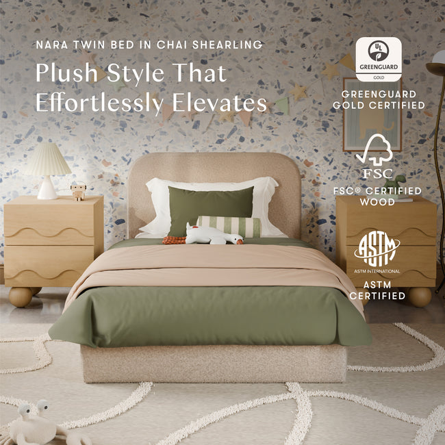 M31269CSG,Babyletto Kids,Nara Twin Bed in Chai Shearling