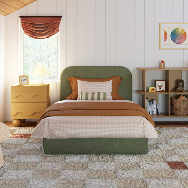 M31269POB,Babyletto Kids,Nara Twin Bed in Performance Olive Boucle