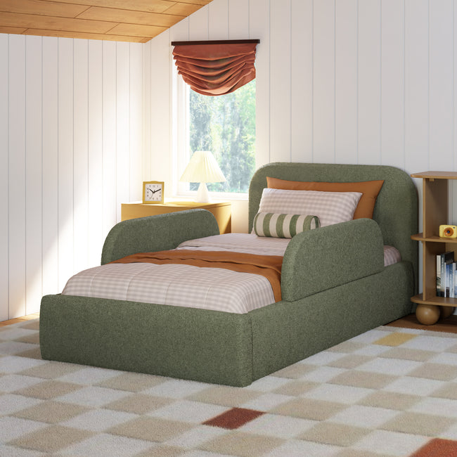 M31269POB,Babyletto Kids,Nara Twin Bed in Performance Olive Boucle