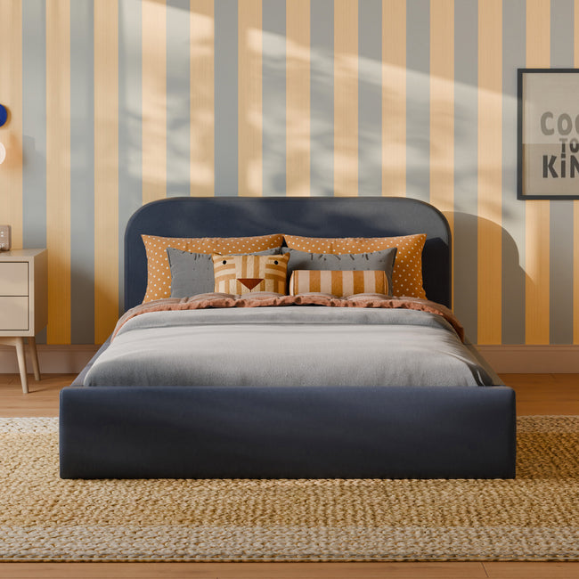 M31296PVET,Babyletto Kids,Nara Full Bed in Performance Navy Eco-Twill
