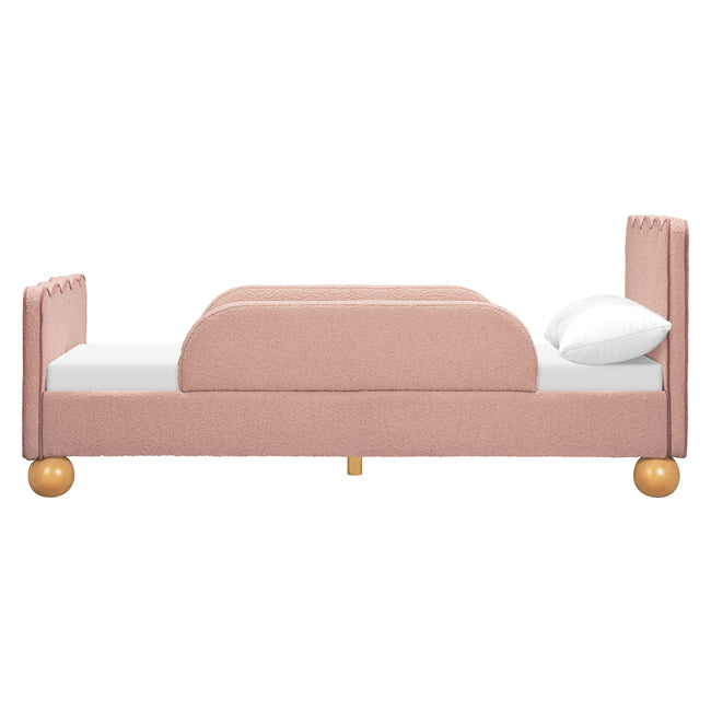 M31369PRSBRY,Babyletto Kids,Rizo Twin Bed in Performance Rose Boucle w/Raspberry Piping