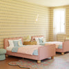 M31369PRSBRY,Babyletto Kids,Rizo Twin Bed in Performance Rose Boucle w/Raspberry Piping