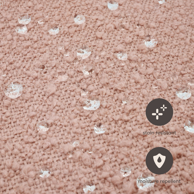 M31369PRSBRY,Babyletto Kids,Rizo Twin Bed in Performance Rose Boucle w/Raspberry Piping