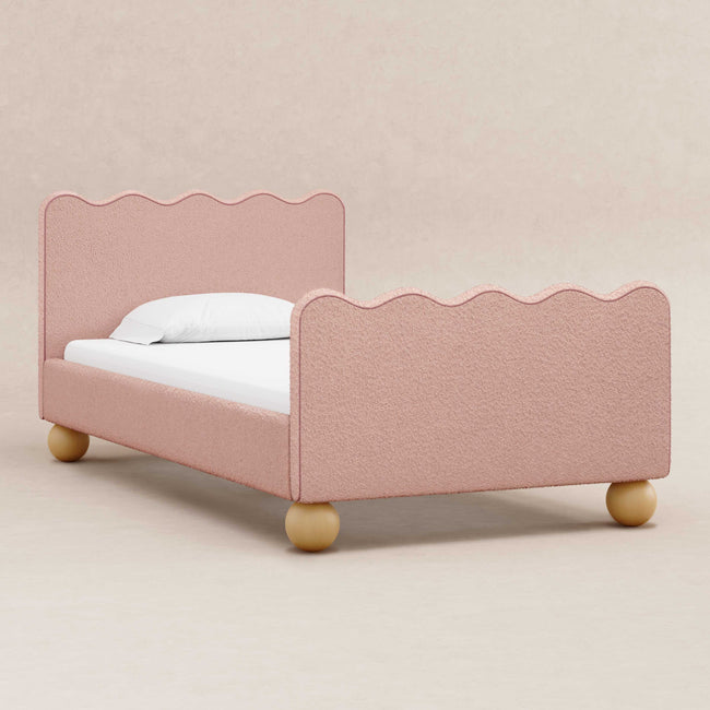 M31369PRSBRY,Babyletto Kids,Rizo Twin Bed in Performance Rose Boucle w/Raspberry Piping