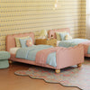 M31369PRSBRY,Babyletto Kids,Rizo Twin Bed in Performance Rose Boucle w/Raspberry Piping