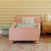 M31369PRSBRY,Babyletto Kids,Rizo Twin Bed in Performance Rose Boucle w/Raspberry Piping