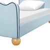 M31369PSBBY,Babyletto Kids,Rizo Twin Bed in Performance Sky Boucle w/Blueberry Piping