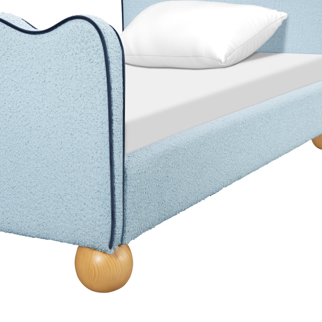 M31369PSBBY,Babyletto Kids,Rizo Twin Bed in Performance Sky Boucle w/Blueberry Piping