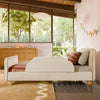 M31369PWBTAN,Babyletto Kids,Rizo Twin Bed in Performance Ivory Boucle w/ VTan Leather Piping