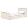 M31369PWBTAN,Babyletto Kids,Rizo Twin Bed in Performance Ivory Boucle w/ VTan Leather Piping