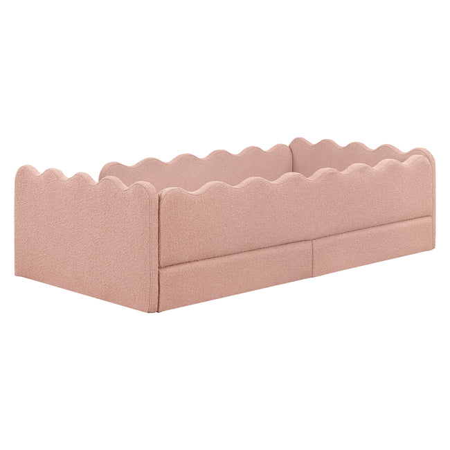 M31376PRSB,Babyletto Kids,Rizo Montessori-Inspired Twin Bed in Performance Rose Boucle