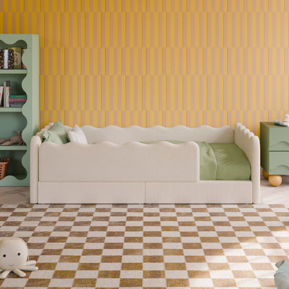 M31376PWB,Babyletto Kids,Rizo Montessori-Inspired Twin Bed in Performance Ivory Boucle