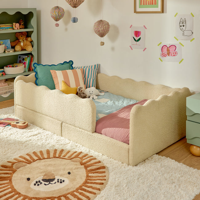 M31376PWB,Babyletto Kids,Rizo Montessori-Inspired Twin Bed in Performance Ivory Boucle