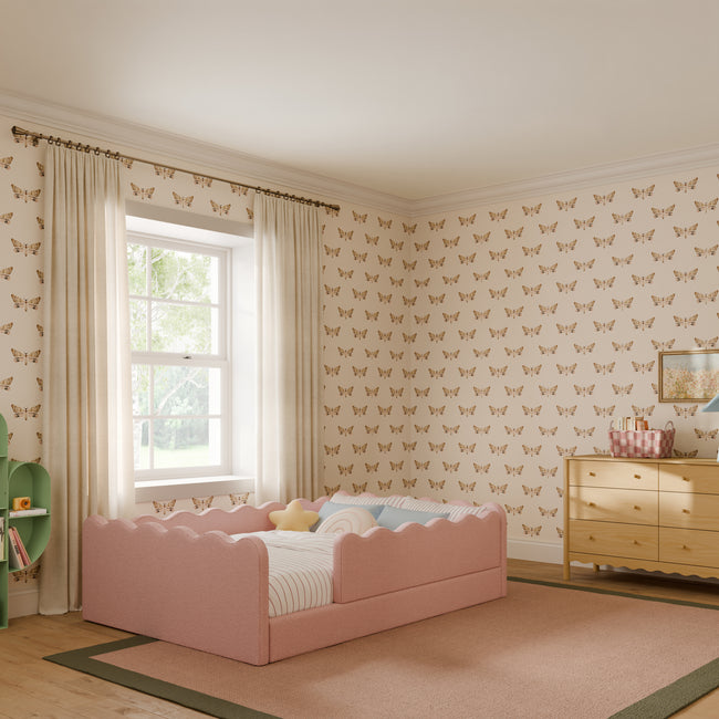 M31389PRSB,Babyletto Kids,Rizo Montessori-Inspired Full Bed in Performance Rose Boucle