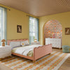 M31396PRSBRY,Babyletto Kids,Rizo Full Bed in Performance Rose Boucle w/Raspberry Piping