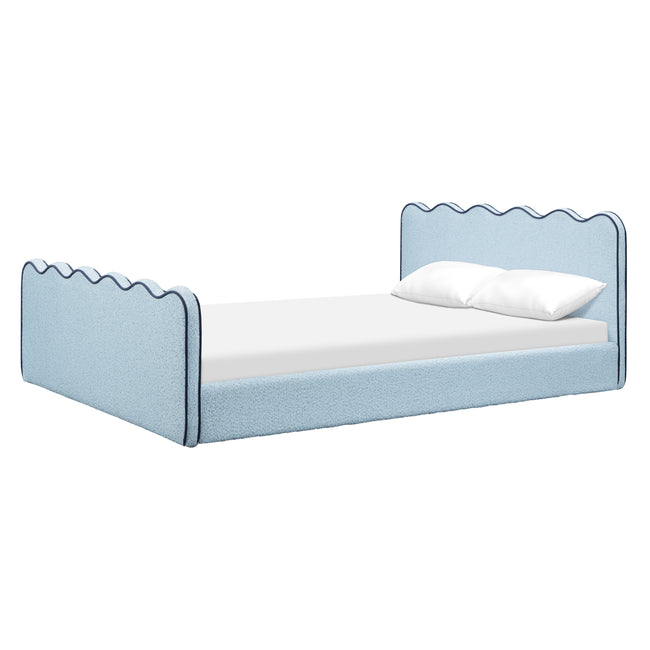 M31396PSBBY,Babyletto Kids,Rizo Full Bed in Performance Sky Boucle w/Blueberry Piping