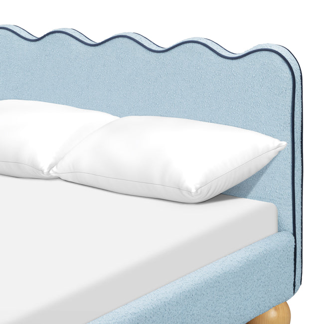 M31396PSBBY,Babyletto Kids,Rizo Full Bed in Performance Sky Boucle w/Blueberry Piping