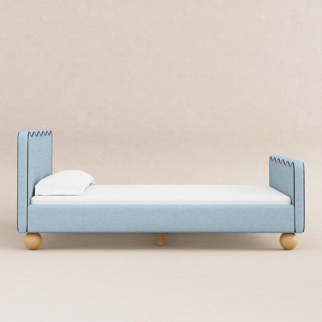 M31396PSBBY,Babyletto Kids,Rizo Full Bed in Performance Sky Boucle w/Blueberry Piping
