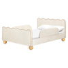 M31396PWBTAN,Babyletto Kids,Rizo Full Bed in Performance Ivory Boucle w/ VTan Leather Piping