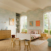 M31396PWBTAN,Babyletto Kids,Rizo Full Bed in Performance Ivory Boucle w/ VTan Leather Piping