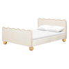 M31396PWBTAN,Babyletto Kids,Rizo Full Bed in Performance Ivory Boucle w/ VTan Leather Piping