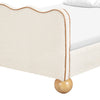 M31396PWBTAN,Babyletto Kids,Rizo Full Bed in Performance Ivory Boucle w/ VTan Leather Piping
