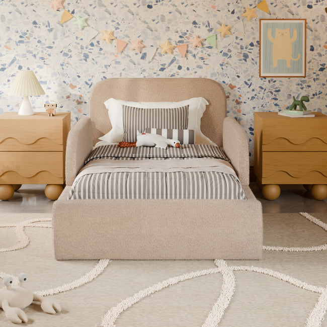 M31399CSG,Babyletto Kids,Upholstered Twin/Full Bed Guardrail in Chai Shearling