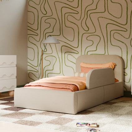 M31399PBEW,Babyletto Kids,Upholstered Twin/Full Bed Guardrail in Performance Beach Eco-Weave
