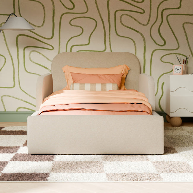 M31399PBEW,Babyletto Kids,Upholstered Twin/Full Bed Guardrail in Performance Beach Eco-Weave