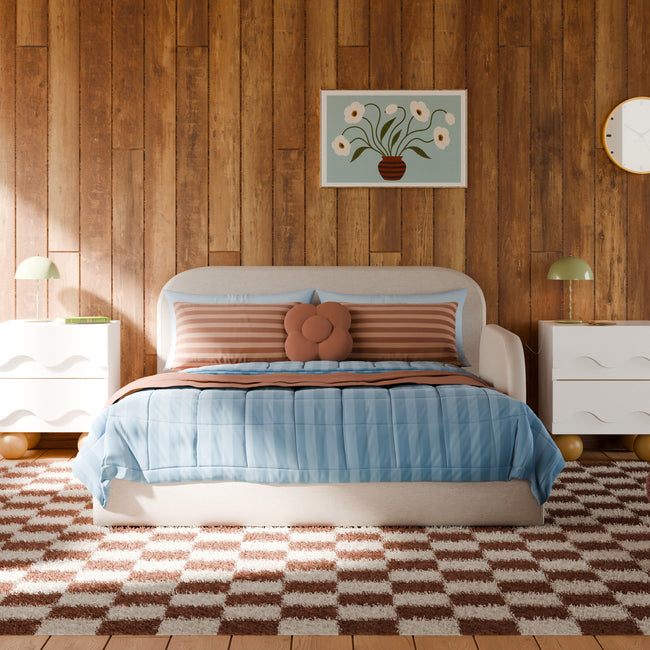 M31399PBEW,Babyletto Kids,Upholstered Twin/Full Bed Guardrail in Performance Beach Eco-Weave