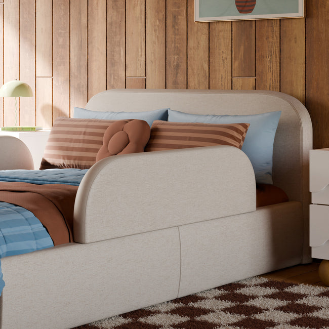 M31399PBEW,Babyletto Kids,Upholstered Twin/Full Bed Guardrail in Performance Beach Eco-Weave