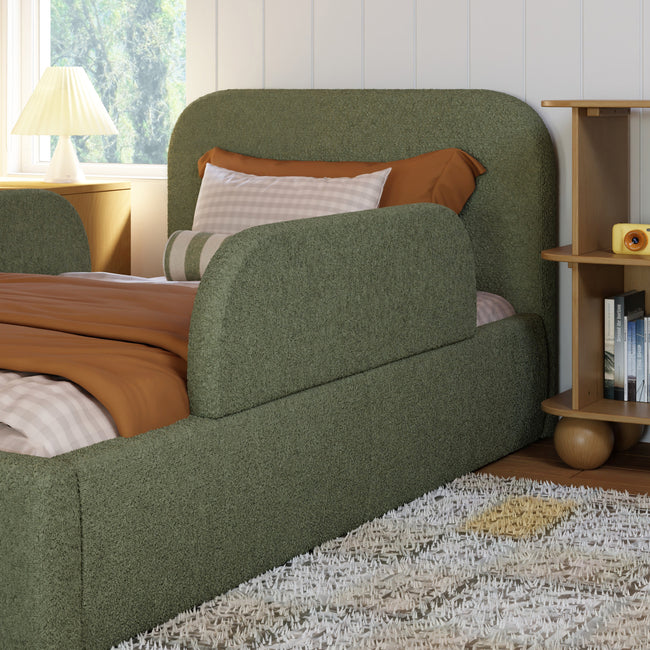 M31399POB,Babyletto Kids,Upholstered Twin/Full Bed Guardrail in Performance Olive Boucle