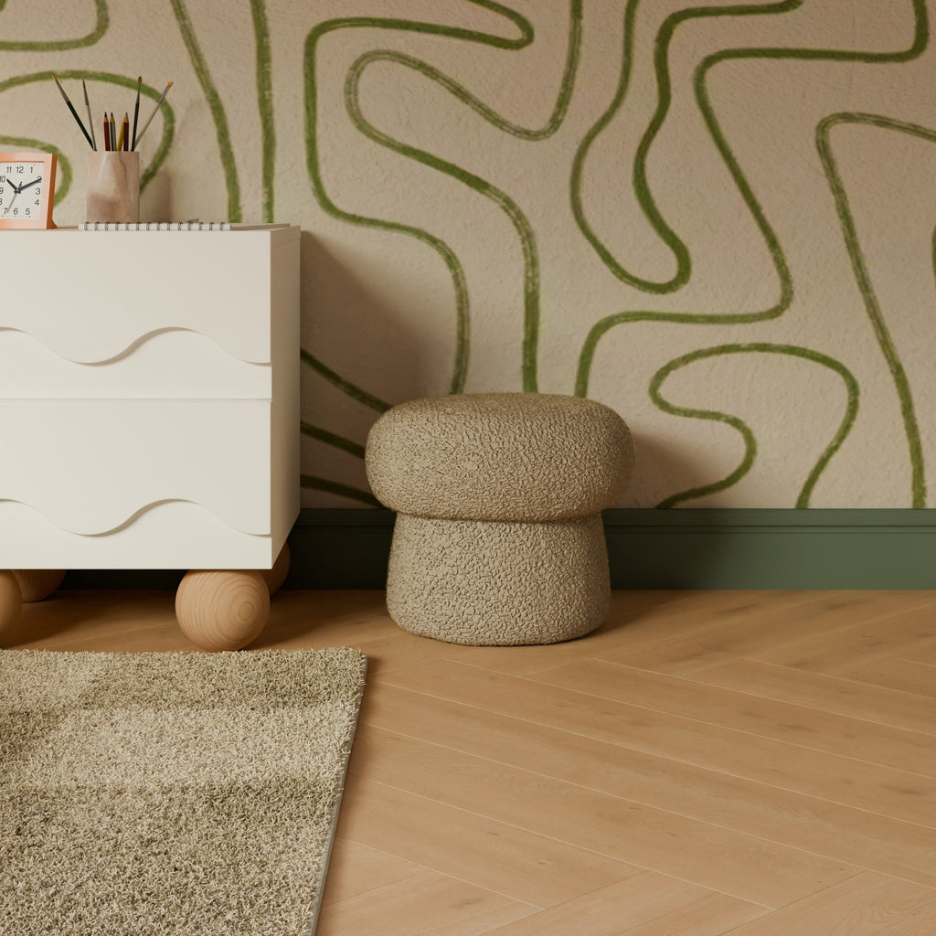 M31585LT,Babyletto Kids,Mini Mushroom Pouf in Latte Teddy Loop