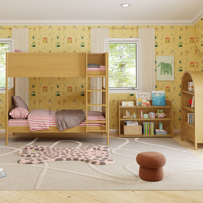 M31585RT,Babyletto Kids,Mini Mushroom Pouf in Rouge Teddy Loop