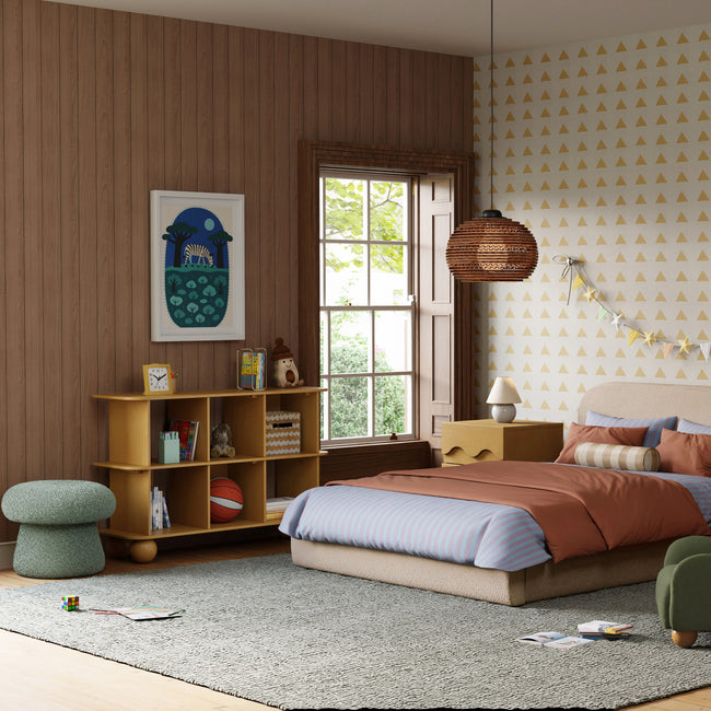 M31685ST,Babyletto Kids,Mushroom Pouf in Sage Teddy Loop