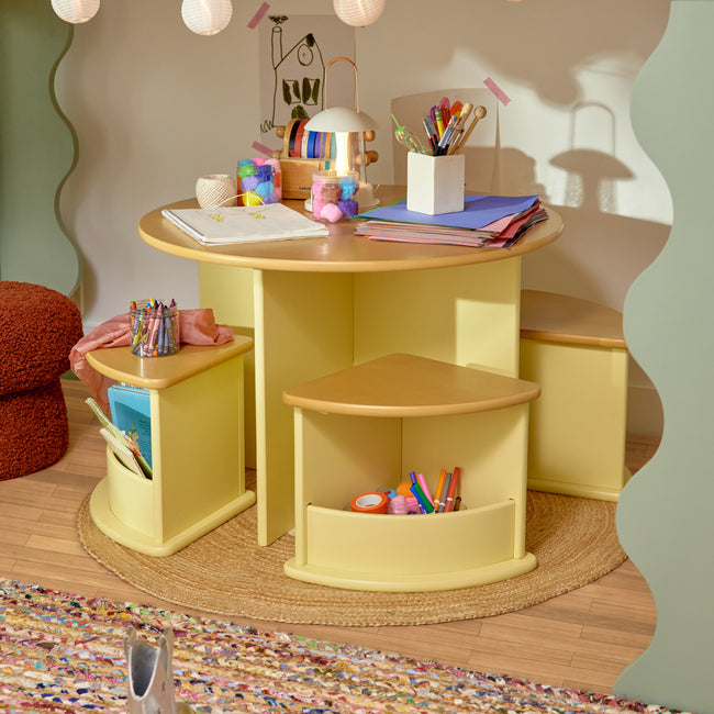 M31720PYHY,Babyletto Kids,Nessa Nesting Play Table in Pale Yellow and Honey