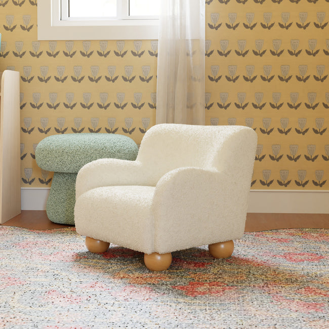 M31903PWB,Babyletto Kids,Swoops Kids Chair in Performance Ivory Boucle