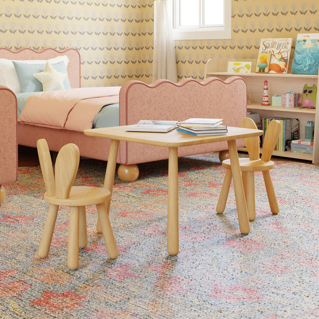 M32110LTW,Babyletto Kids,Hoppy Play Table & Chair Set in Light Wood