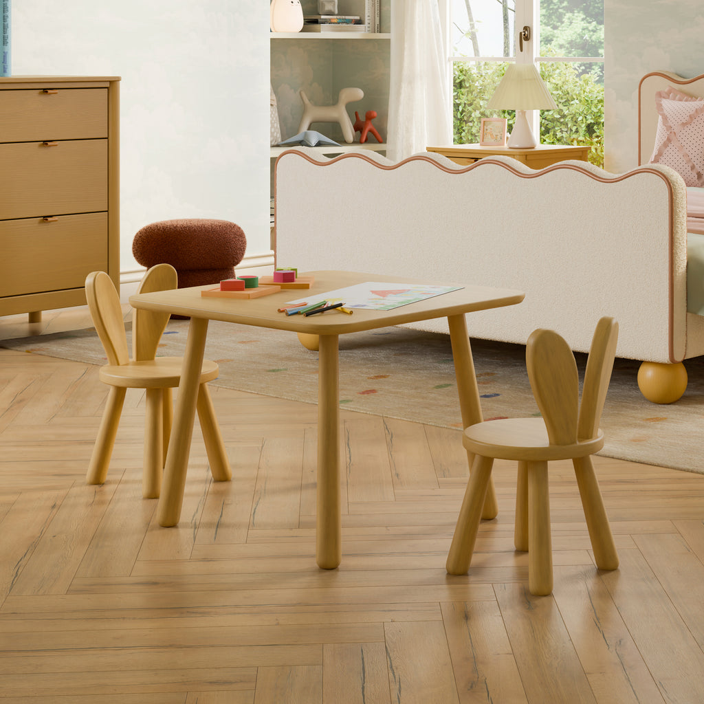 M32110LTW,Babyletto Kids,Hoppy Play Table & Chair Set in Light Wood